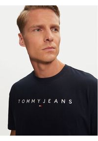 Tommy Jeans T-Shirt Linear Logo DM0DM20744 Granatowy Regular Fit. Kolor: niebieski. Materiał: bawełna #5