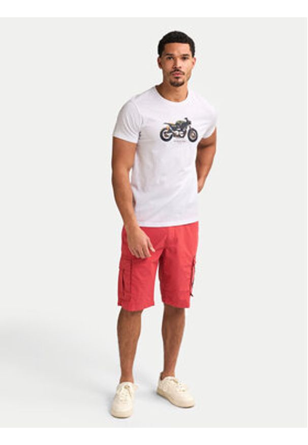 Petrol Industries T-Shirt M-1050-TSR671 Biały Regular Fit. Kolor: biały. Materiał: bawełna