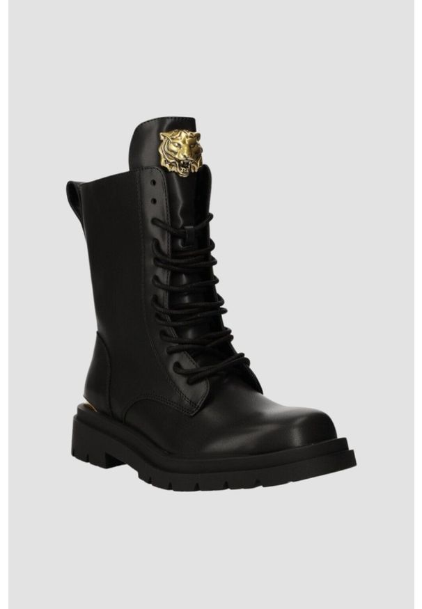Just Cavalli - JUST CAVALLI Czarne buty Fondo Kaili Kombat. Kolor: czarny