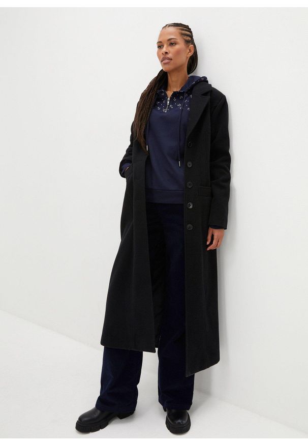 bonprix - Bluza z kapturem i zamkiem, z czystej bawełny. Typ kołnierza: kaptur. Kolor: niebieski. Materiał: bawełna. Wzór: nadruk