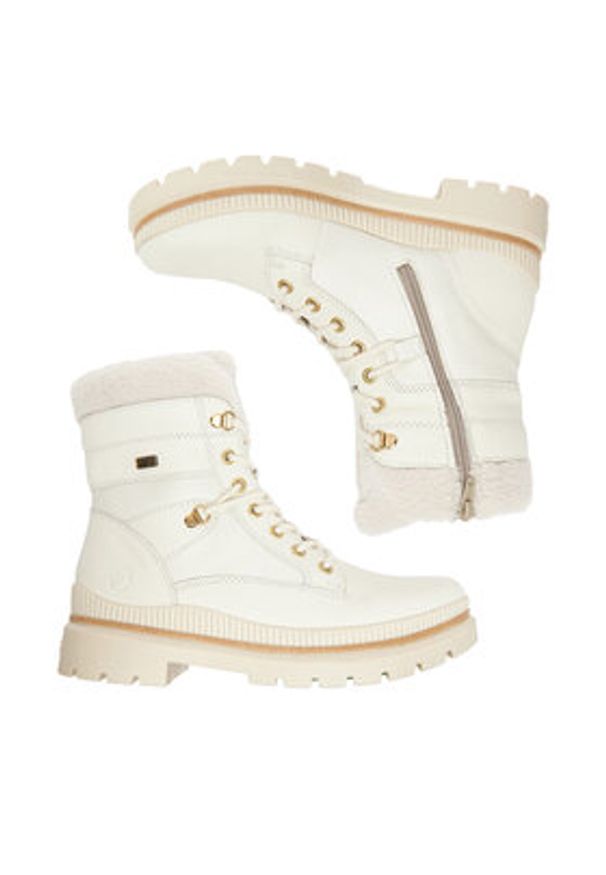 Remonte Trzewiki CEO-D0C77-80 Biały. Kolor: biały. Materiał: skóra