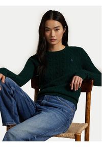 Polo Ralph Lauren Sweter 211971865009 Zielony Slim Fit. Typ kołnierza: polo. Kolor: zielony. Materiał: wełna #6