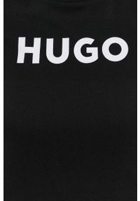 Hugo t-shirt 50473813 damski kolor czarny. Okazja: na co dzień. Kolor: czarny. Materiał: bawełna, dzianina. Długość rękawa: krótki rękaw. Długość: krótkie. Wzór: nadruk. Styl: casual #5