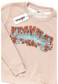 Wrangler - BLUZA WRANGLER DAMSKA BLUZA WRANGLER DAMSKA BEIGE MELE W6077IMWC. Kolor: beżowy. Wzór: kwiaty, nadruk #4