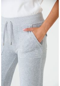 Juicy Couture - JUICY COUTURE Szare damskie spodnie Del Ray, Rozmiar L. Kolor: szary. Materiał: bawełna. Wzór: haft