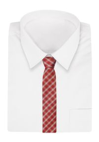 Alties - Krawat Czerwony w Kratkę, Elegancki, 7cm, Klasyczny, Męski -ALTIES. Kolor: czerwony. Materiał: tkanina. Wzór: kratka. Styl: klasyczny, elegancki #2