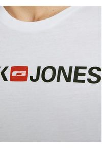 Jack & Jones T-Shirt Corp Logo 12137126 Biały Slim Fit. Kolor: biały. Materiał: bawełna #4
