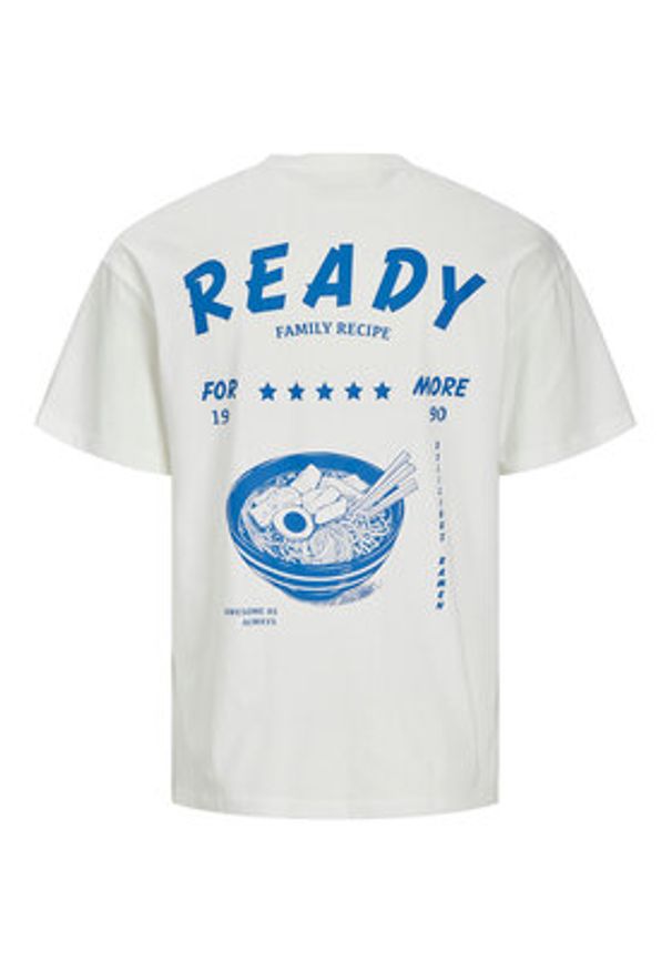 Jack & Jones T-Shirt Charge 12269384 Biały Relaxed Fit. Kolor: biały. Materiał: bawełna