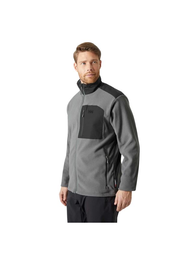 Bluza polarowa męska Helly Hansen Daybreaker Block Jacket. Typ kołnierza: bez kaptura. Kolor: szary. Materiał: polar. Sport: turystyka piesza