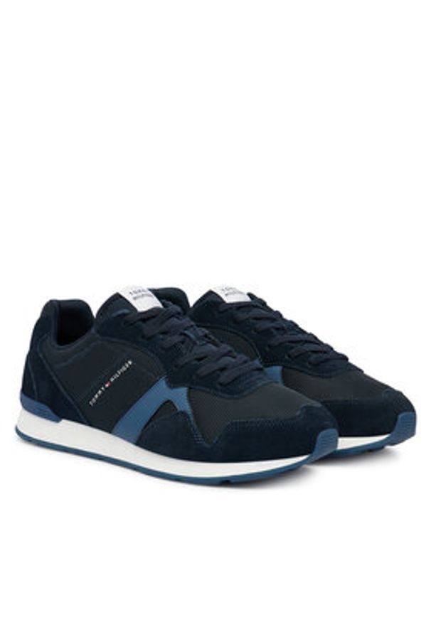 TOMMY HILFIGER - Tommy Hilfiger Sneakersy Runner Icon Mix FM0FM05679 Granatowy. Kolor: niebieski. Materiał: skóra, zamsz