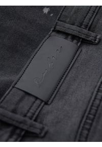 Ombre Clothing - Męskie krótkie spodenki jeansowe z przetarciami i podwiniętą nogawką – szare V3 OM-SRDS-0186 - XXL. Okazja: na co dzień. Kolor: szary. Materiał: jeans. Długość: krótkie. Wzór: aplikacja. Sezon: lato. Styl: casual #7