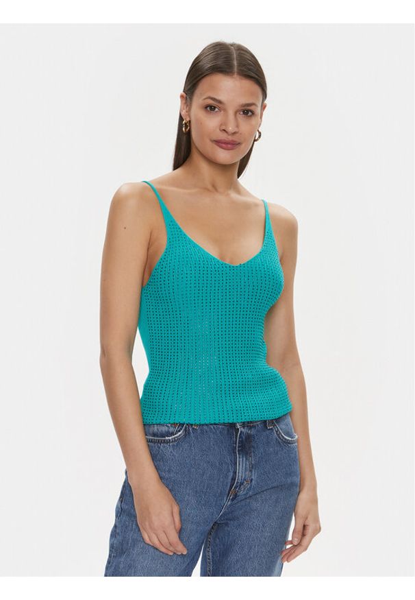 Fracomina Top FR24ST4007K410R9 Zielony Regular Fit. Kolor: zielony. Materiał: wiskoza