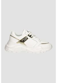 Just Cavalli - JUST CAVALLI Białe sneakersy ze złotym logo Fondo Casper, Rozmiar 38. Kolor: czarny