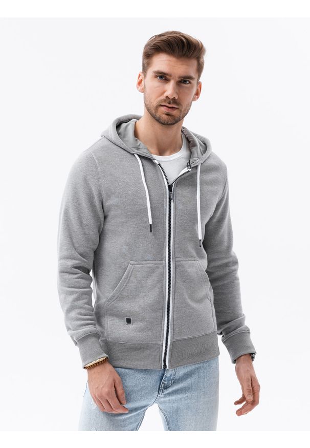 Żółta bluza Ombre Clothing klasyczna, z kapturem