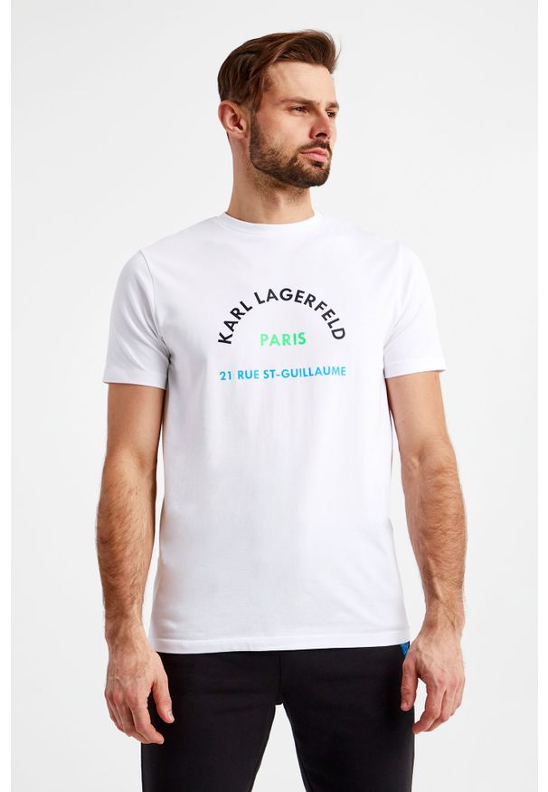 Karl Lagerfeld - T-SHIRT KARL LAGERFELD. Materiał: tkanina. Wzór: kolorowy, nadruk