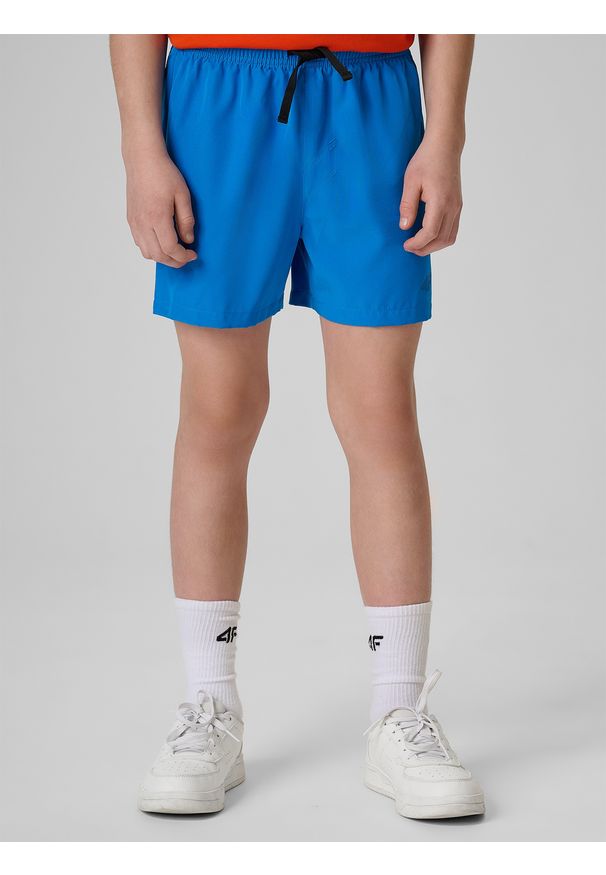 4f - 4F Spodenki plażowe boardshorty chłopięce - niebieskie 122/128 (6-8 lat). Kolor: niebieski. Materiał: włókno