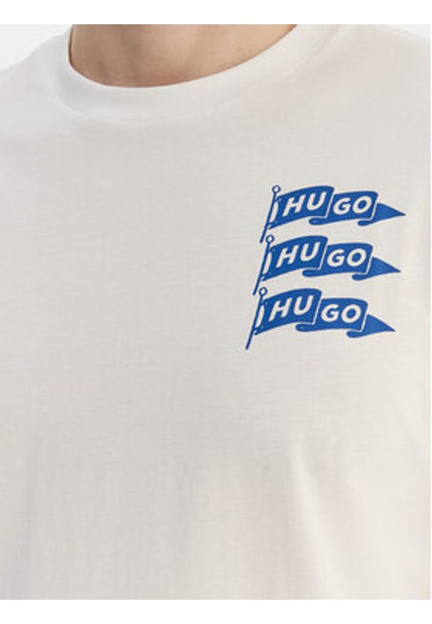 Hugo - HUGO T-Shirt Nalien 50560060 Biały Regular Fit. Kolor: biały. Materiał: bawełna