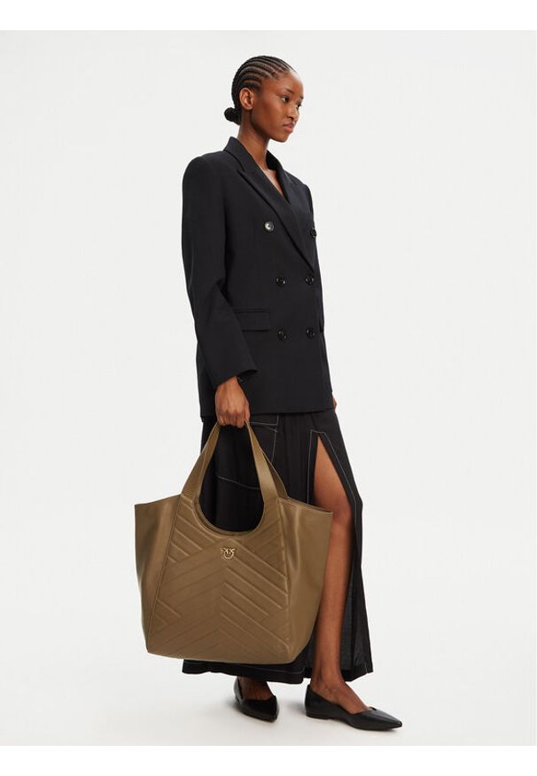 Pinko - PINKO Torebka Tote Bag PE 25 PLTT 104536 A2AO Zielony. Kolor: zielony. Materiał: skórzane