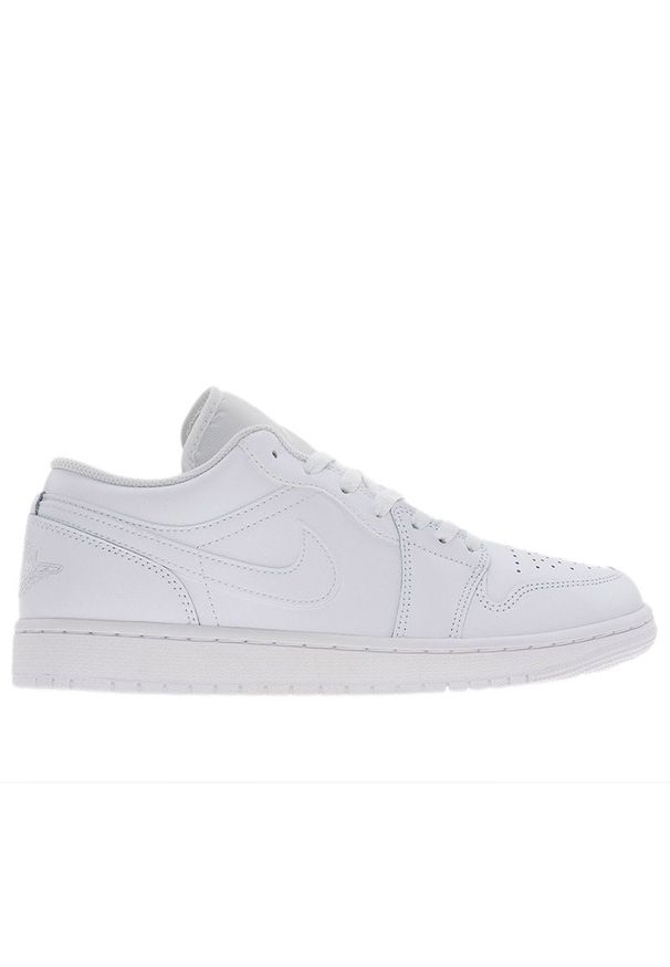 Buty Nike Air Jordan 1 Low 553558-136 - białe. Kolor: biały. Materiał: skóra, guma. Szerokość cholewki: normalna. Sport: fitness
