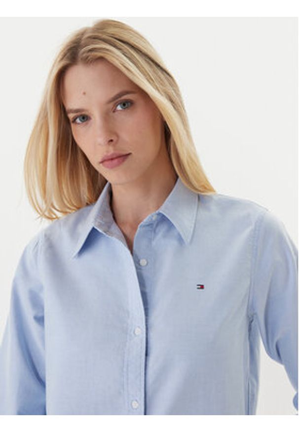 TOMMY HILFIGER - Tommy Hilfiger Koszula WW0WW46111 Błękitny Relaxed Fit. Kolor: niebieski. Materiał: bawełna