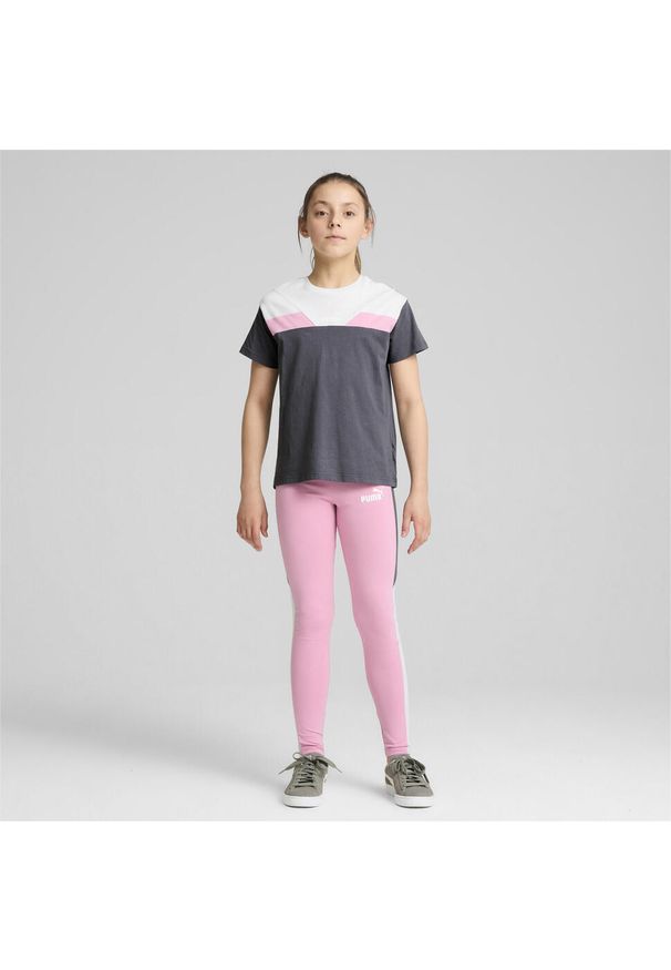 Puma - Młodzieżowa koszulka o luźnym kroju PUMA POWER PUMA Galactic Gray. Kolor: szary. Sport: joga i pilates