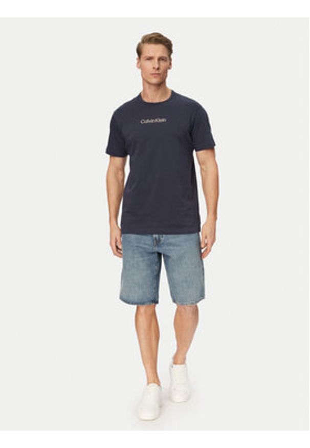 Calvin Klein Underwear T-Shirt 000NM2748E Granatowy Regular Fit. Kolor: niebieski. Materiał: bawełna
