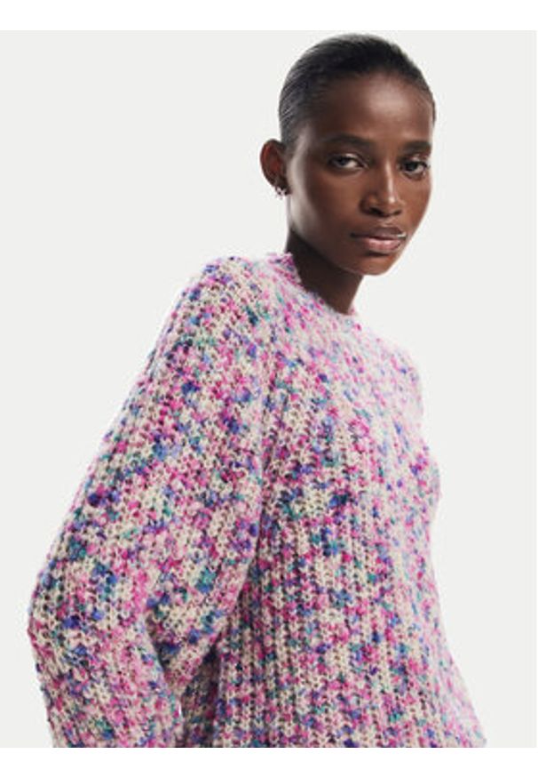 Desigual Sweter Birmingham 24WWJF72 Kolorowy Regular Fit. Materiał: syntetyk. Wzór: kolorowy
