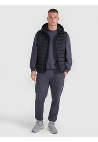 4f - 4F Bezrękawnik puchowy z wypełnieniem syntetycznym męski - czarny M. Okazja: na co dzień. Typ kołnierza: kaptur, kołnierzyk stójkowy. Kolor: czarny. Materiał: syntetyk, puch. Długość rękawa: bez rękawów. Długość: długie. Styl: klasyczny, casual, sportowy #2