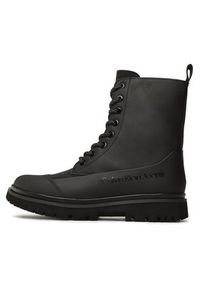 Calvin Klein Jeans Botki Chunky Combat Laceup Boot Rub YW0YW01066 Czarny. Kolor: czarny. Materiał: nubuk, skóra