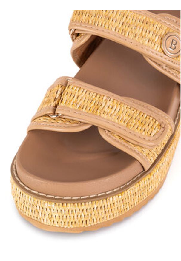 Badura Sandały BEGONIA-TS6165-01 Beżowy. Kolor: beżowy. Materiał: materiał