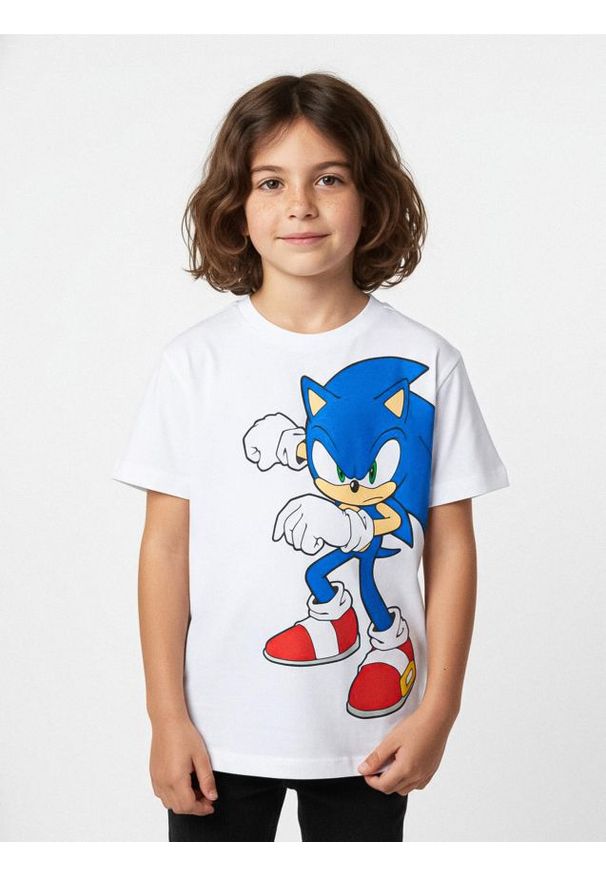 Sinsay - Bawełniana koszulka Sonic the Hedgehog - biały. Kolor: biały. Materiał: bawełna