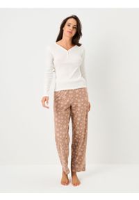 Sinsay - Bawełniana piżama dwuczęściowa - biały. Kolor: biały. Materiał: bawełna #1