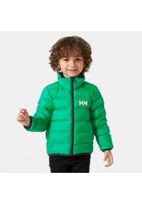 Dziecięca dwustronna kurtka puchowa Helly Hansen Dalen. Kolor: zielony, żółty, wielokolorowy. Materiał: puch