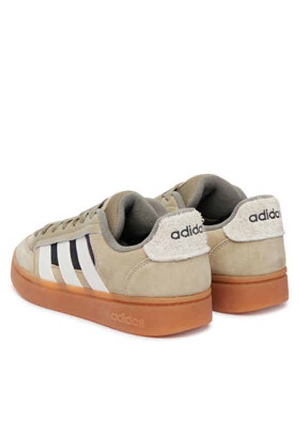 Adidas - adidas Sneakersy Grand Court Alpha HQ7361 Beżowy. Kolor: beżowy. Materiał: zamsz, skóra