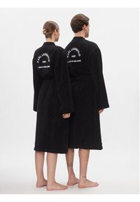 Karl Lagerfeld - KARL LAGERFELD Szlafrok Unisex Logo 225W2190 Czarny. Typ kołnierza: dekolt w karo. Kolor: czarny. Materiał: bawełna #2