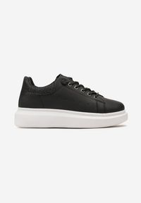 Born2be - Czarne Sneakersy Elenaya. Kolor: czarny. Materiał: skóra ekologiczna. Obcas: na platformie #4