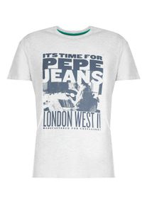 Pepe Jeans T-shirt "Alexis" | PM507724 | Alexis | Mężczyzna | Szary. Okazja: na co dzień. Kolor: szary. Materiał: bawełna, wiskoza. Wzór: nadruk, aplikacja. Styl: casual #2