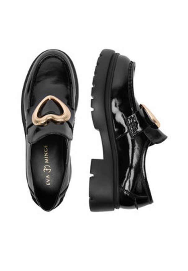 Eva Minge Loafersy EO-ENNA-02 Czarny. Kolor: czarny. Materiał: lakier, skóra