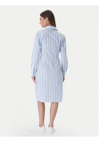 Calvin Klein Sukienka koszulowa Yarndye LV044F032G Niebieski Regular Fit. Kolor: niebieski. Materiał: bawełna. Typ sukienki: koszulowe #3
