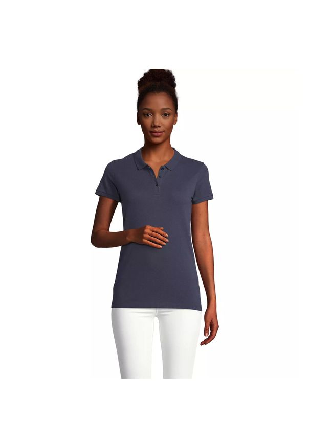 SOL'S - Damska koszulka polo Sol's Planet. Typ kołnierza: polo. Kolor: niebieski. Styl: elegancki