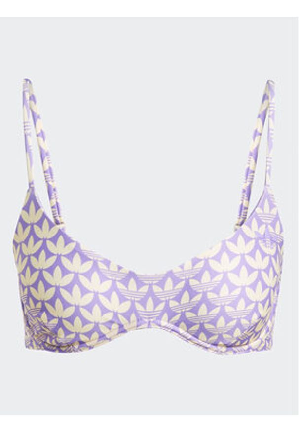 Adidas - adidas Góra od bikini Originals Monogram Swim Top H49589 Fioletowy. Kolor: fioletowy. Materiał: syntetyk