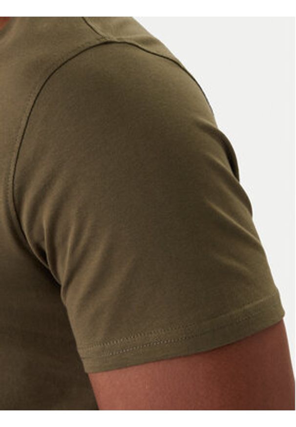Tommy Jeans T-Shirt DM0DM04411 Zielony Slim Fit. Kolor: zielony. Materiał: bawełna