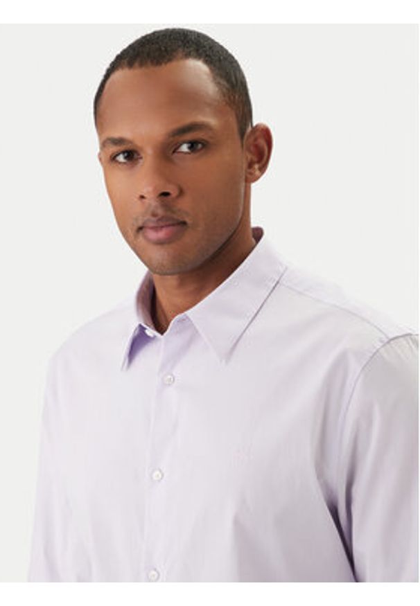 Calvin Klein Koszula LV04LB145G Różowy Slim Fit. Kolor: różowy. Materiał: bawełna