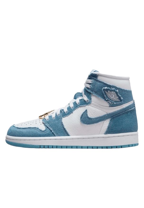 Buty do chodzenia dla dorosłych Air Jordan 1 High OG Denim. Kolor: biały. Materiał: denim. Sport: turystyka piesza