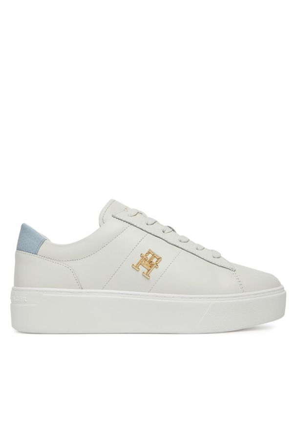 TOMMY HILFIGER - Tommy Hilfiger Sneakersy Platform Court Sneaker FW0FW08464 Biały. Kolor: biały. Materiał: skóra. Obcas: na platformie