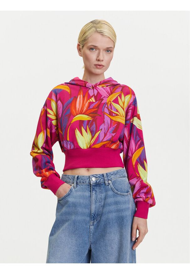 Adidas - adidas Bluza FARM JD6283 Różowy Loose Fit. Kolor: różowy. Materiał: bawełna