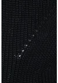 Vila Sweter damski kolor czarny z półgolfem. Kolor: czarny. Materiał: dzianina. Długość rękawa: raglanowy rękaw