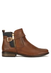 Rieker Botki Z4959-22 Brązowy. Kolor: brązowy. Materiał: skóra