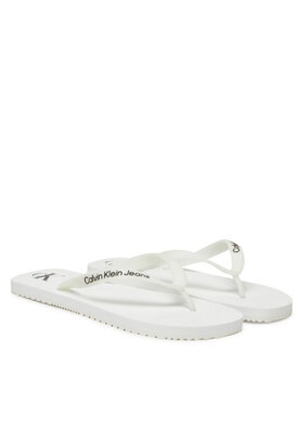Calvin Klein Jeans Japonki Beach Sandal Transparent Tpu YM0YM01267 Biały. Kolor: biały. Materiał: syntetyk