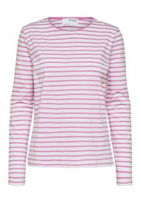 Selected Femme Bluzka Essential 16087915 Różowy Regular Fit. Kolor: różowy. Materiał: bawełna #5